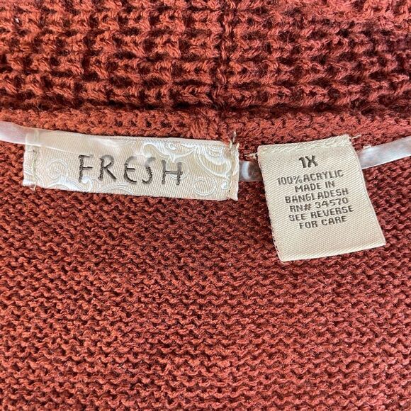 NWT Fresh Henna Open Front Cardigan Sweater Size 1X - Picture 8 of 8